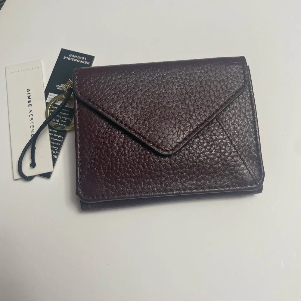Aimee Kestenberg Zip It Up Trifold Leather Wallet in True Plum - Picture 3 of 13